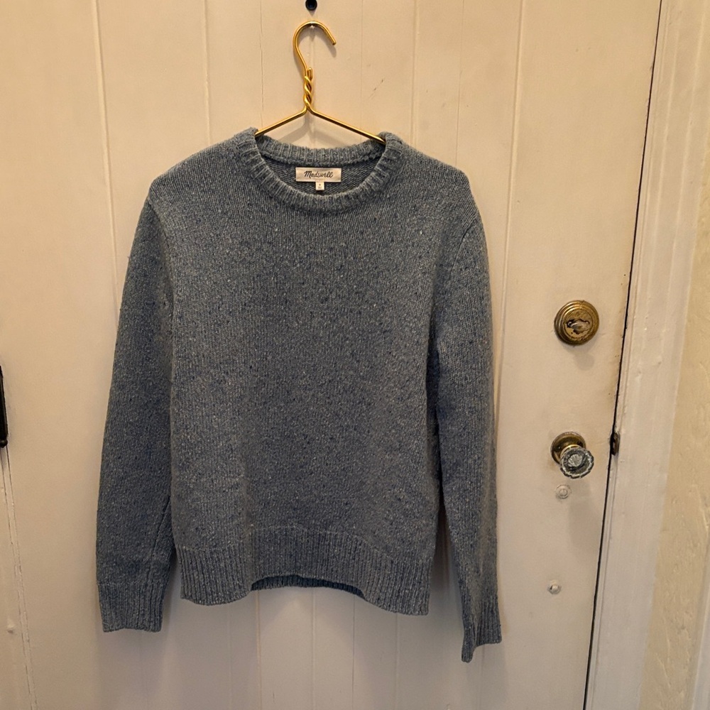 J. Crew Heathered Blue Crewneck Sweater